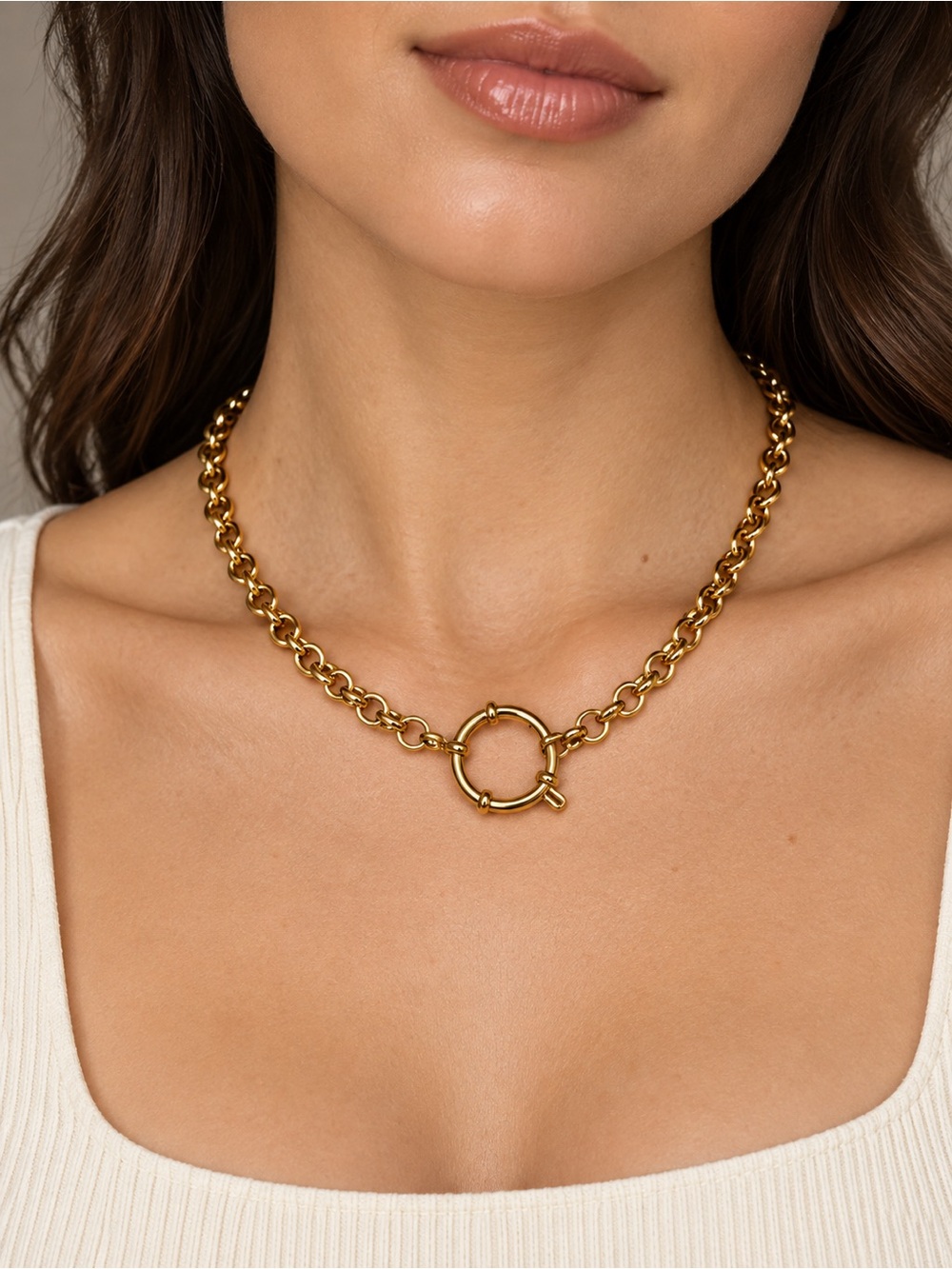 Gold Link Chain Elegant Necklace - minimalist Women's Jewelry